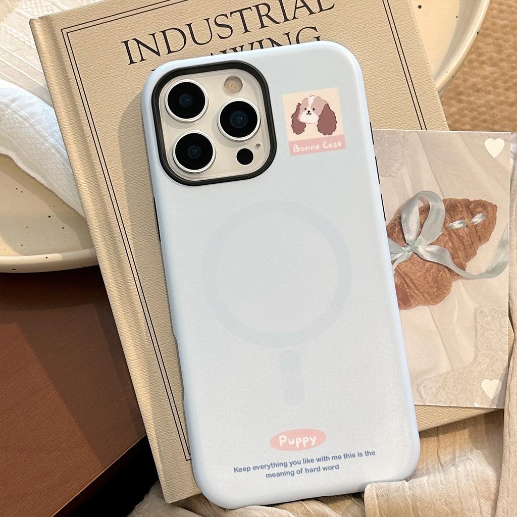 Cute Big Ear Dog Magnetic Bracket Apple 16 Mobile Phone Case IPhone 13 Suitable for 11 Philin 15 Promax Hard 14