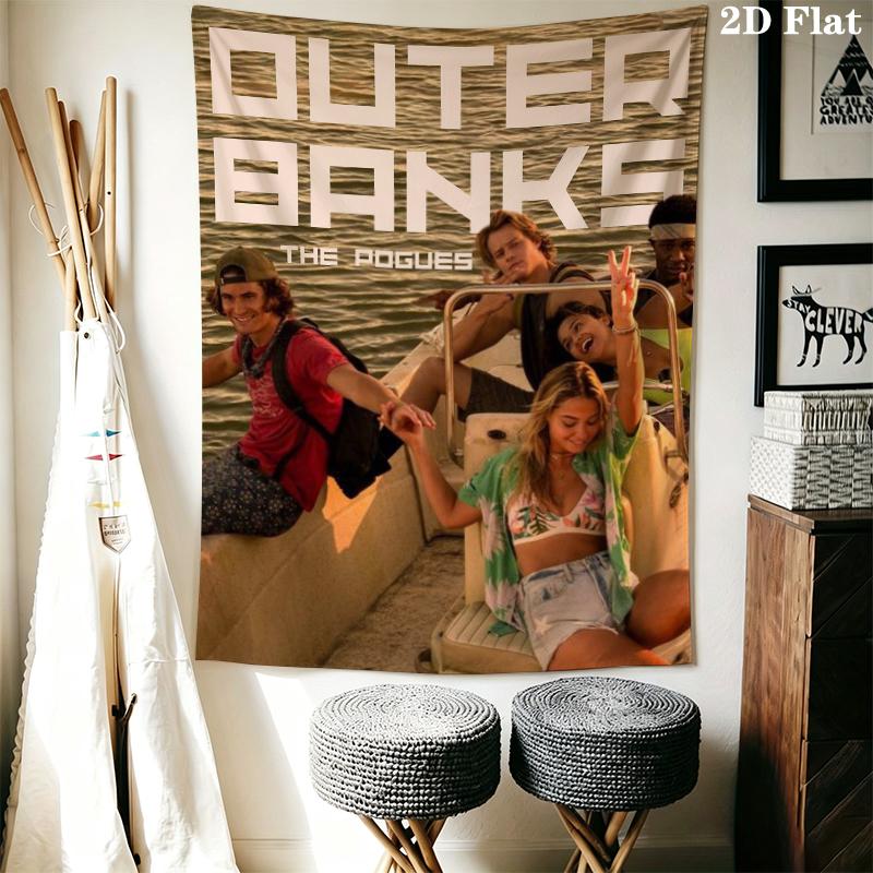 Outer Banks Wall Tapestry Aesthetic Wall Hanging Printed Fabric Blanket Decorative Tapestries for Bedroom Living Room Home Decor