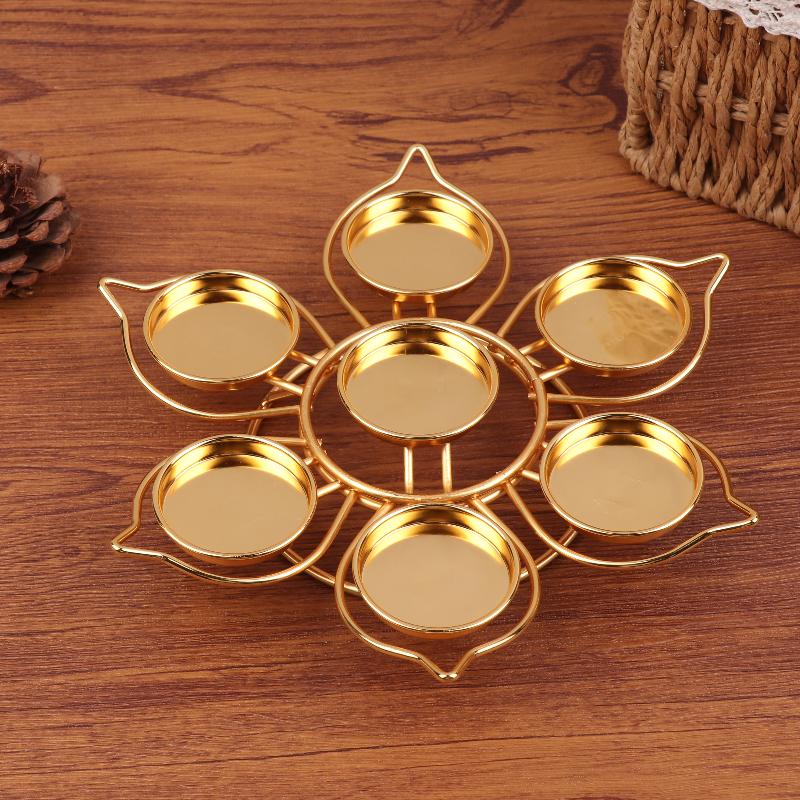Jiuxing Plum Blossom Tea Candle Holder - Metal Tabletop Candle Stand, For Lotus Design, 9 Heads, Suitable For All Occasions
