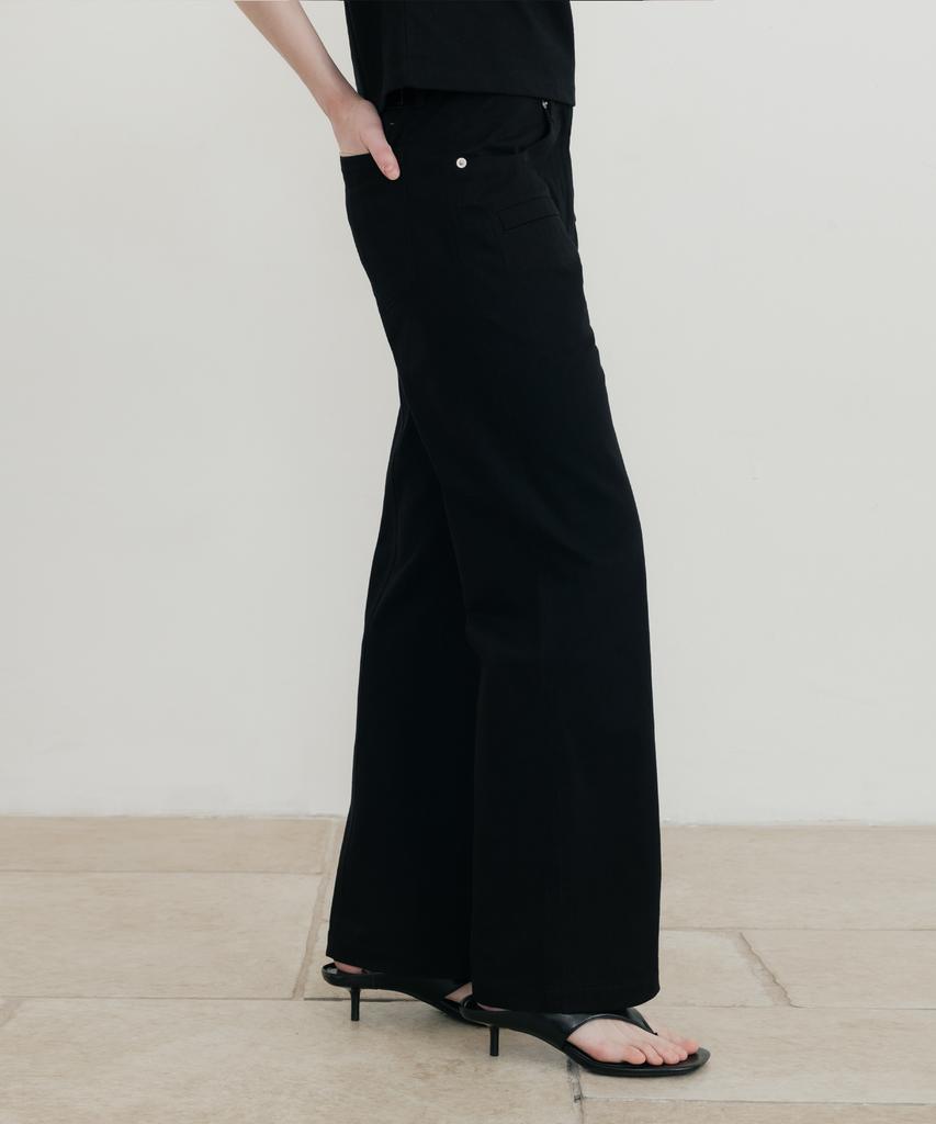 SSIN AND LEE (W) Roam Biker Detail Cotton Pants Black
