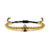Charm Skull Head Copper Beads Bracelets Handmade Pave CZ Skeleton Crystal Adjustable Bracelet Punk Wrist Jewelry for Women Men