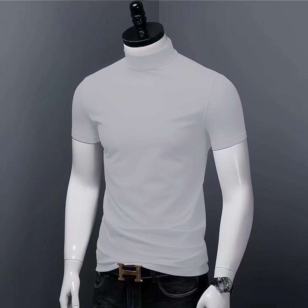 Men's Slim Fit Stand Collar Short Sleeve T-shirt - 2024 Summer Fashion