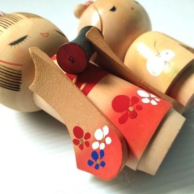 Kokeshi doll Retro wooden sosaku cute girls Japanese Kimono Ornament Japan