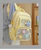 Schoolbag New Large Capacity Transparent Lightweight School Bag Women's Japanese Simple Backpack Cute Elementary School Student Versatile Solid Color 