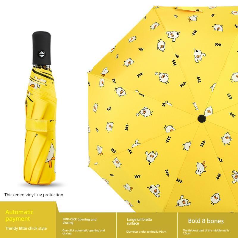 Dual-Purpose Sun and Rain Umbrella for Men and Women, Sun Protection, Uv-Resistant, Portable, Foldable, Fully Automatic, Large Sun Umbrella