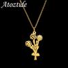Atoztide Personalisierte Individuelle Geburtsblumen-Strauß-Halskette für Frauen Familie Edelstahlkette Muttertag Schmuck Geschenke