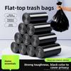 Flat-mouth Garbage Bags, Household Hand-held Thick Garbage Bags, Large Black Kitchen and Office Flat-mouth Plastic Bags