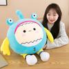 35cm New Transformation Eggman Doll Doll Cross-dressing Shark Strawberry Eggman Plush Toy Healing Gift Companion Comfort Pillow