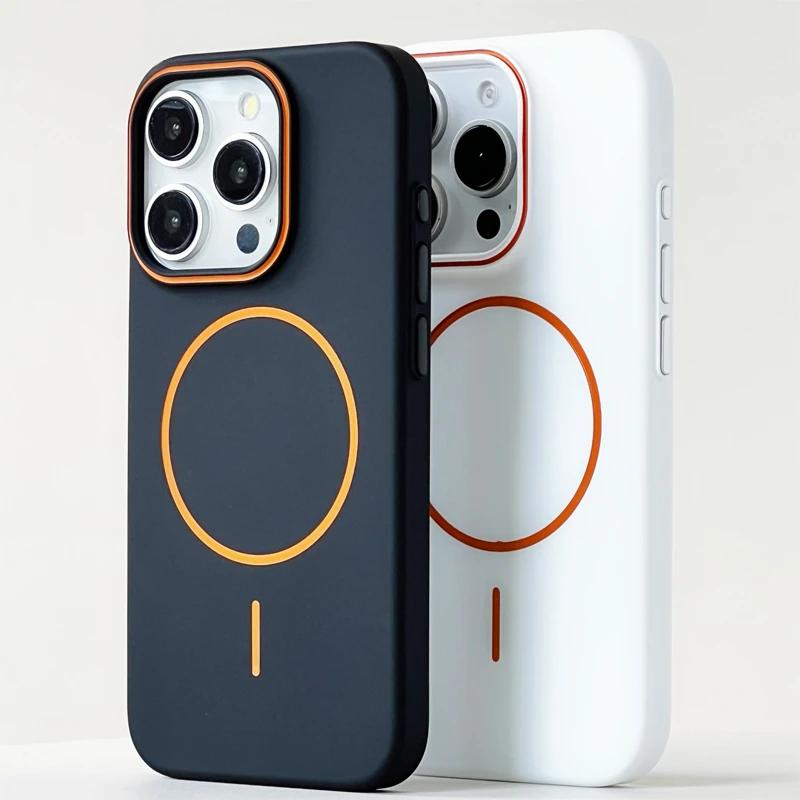 Ultrathin Hit Color MagSafe Case For iPhone 16 17 15 14   Pro Max Plus 17 Air Magnetic Wireless Charging Matte Hard PC Cover