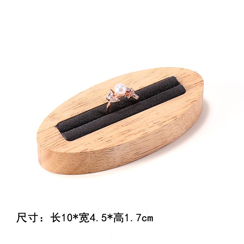 Ring Jewelry Display Tray Solid Wood Oval Pair Ring Jewelry Rack Counter Jewelry Display Props Jewelry Boxes and Packing