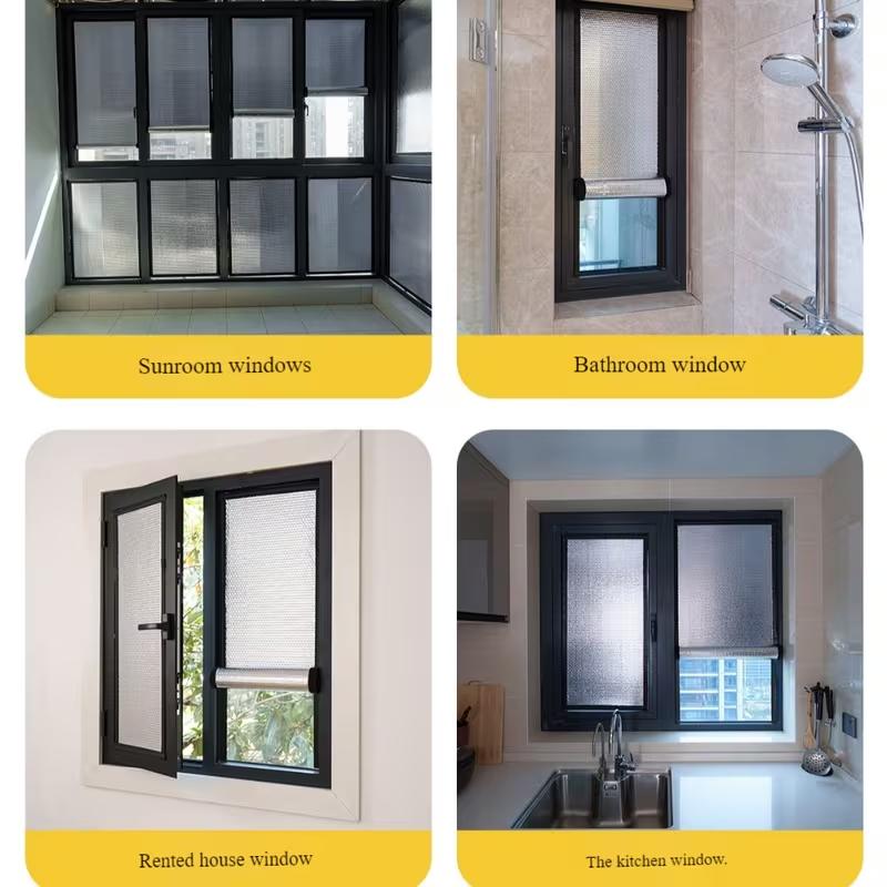 Reflective Window Insulation Film Window Cover with Suction Cups Reusable Thermal Insulation Sun Shade for Home Office RV