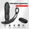 3 in 1 Thrusting Anal Vibrator Remote Control Dildo Prostate Stimulator Massager Delay Ejaculation Cock Ring Sex Toy for Men Anal Plug with Telescopic