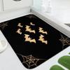 Golden Bat Pattern Bathroom Non Slip Mat Toilet Water Absorbing Foot Mat Shower Room Carpet Decorative Mat Soft And Comfortable