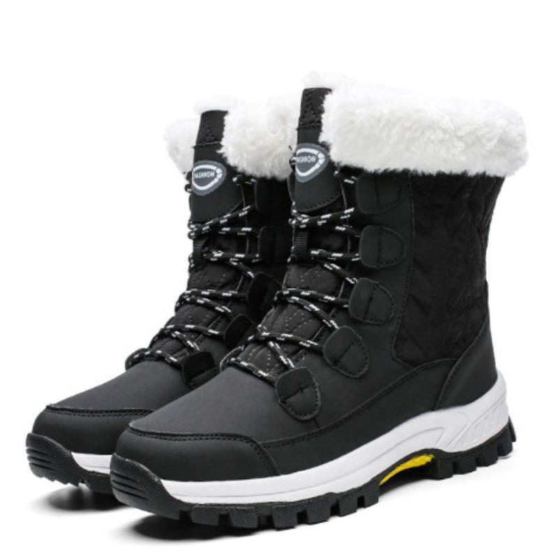 

Зимние ботинки большого размера для женщин, для активного отдыха и путешествий, высокие, независимая станция, хлопковая обувь, женские ботинки на средней подошве 36