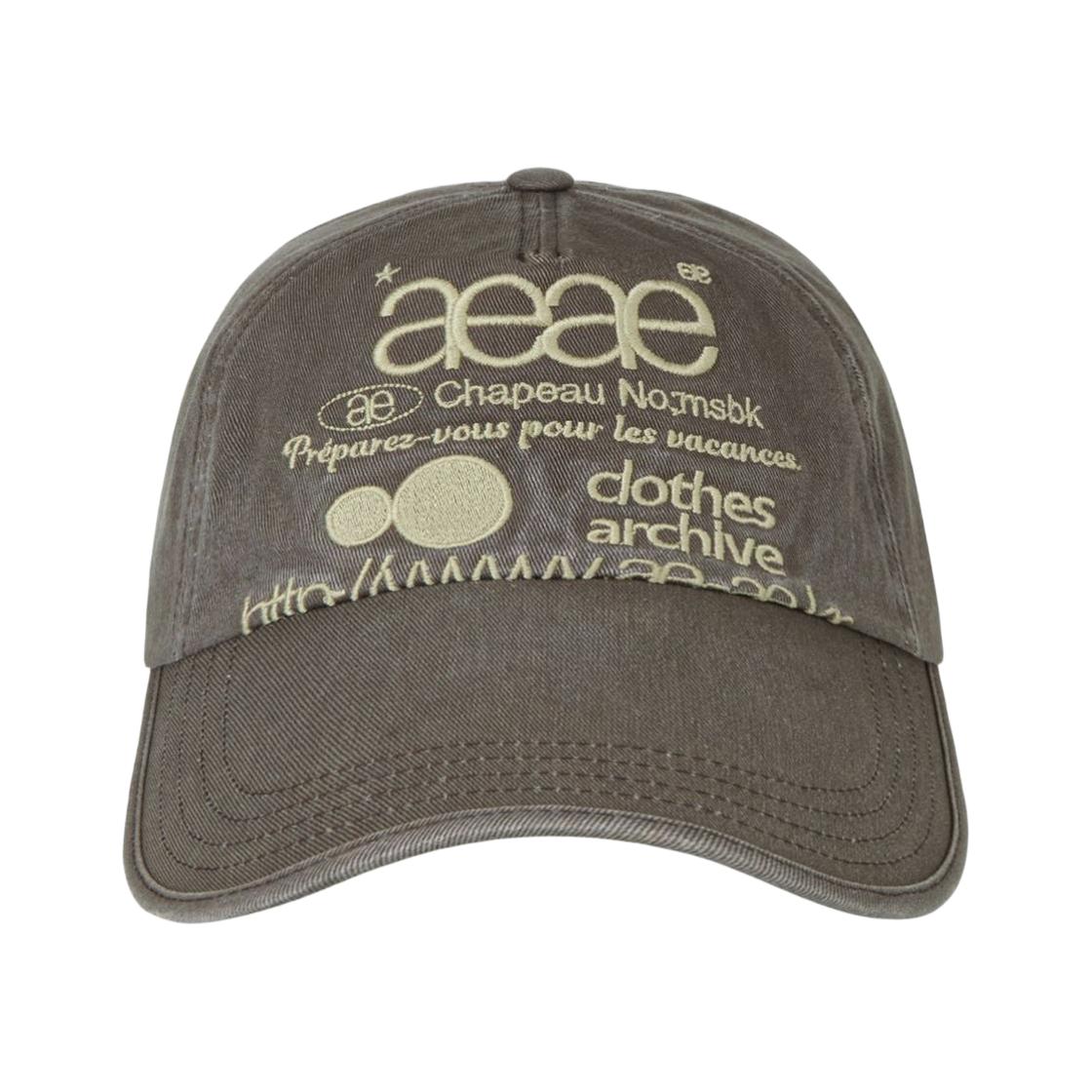 Aeae Web Logo Washed 5 Panel Ball Cap Brown ONE SIZE