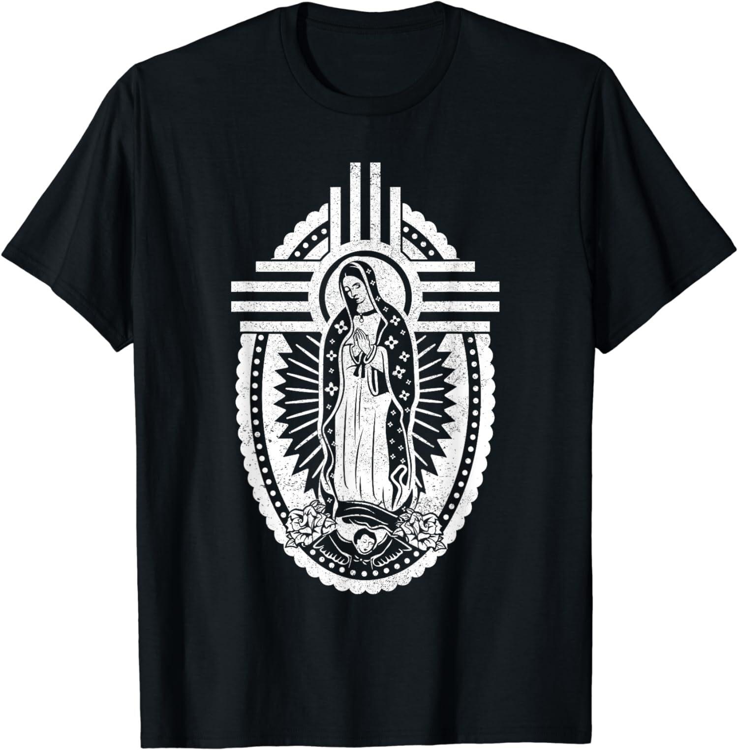 New Limited Zia Blessed Virgin Mary Our Lady of Guadalupe, La Virgen T-Shirt Mens Womens Tees Top Tops Tee 3XL