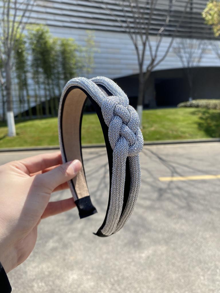 Gold Wire Rope Twist Identification Headband for Women Simple Wide-Brimmed Headband High-End Knotted Headband Hair Accessory