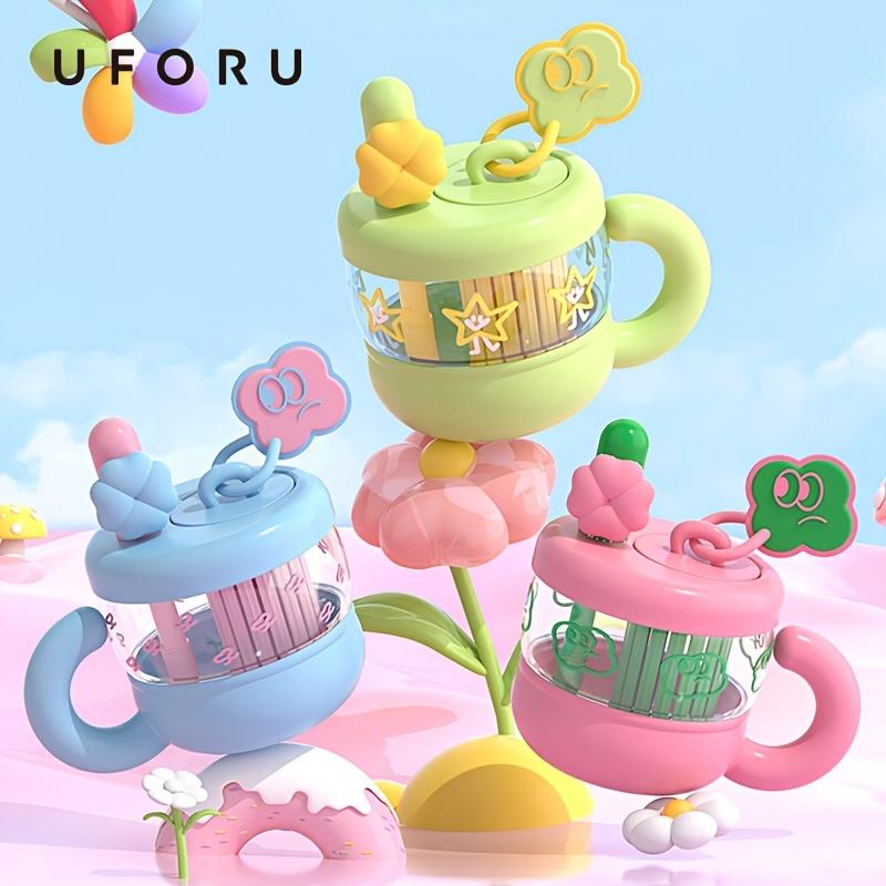 Cute Tritan Straw Cup with Whimsical Floral Design,Large Capacity, Slip-Resistant, Reusable Summer Drinkware for Office or Home, Hand Wash Only