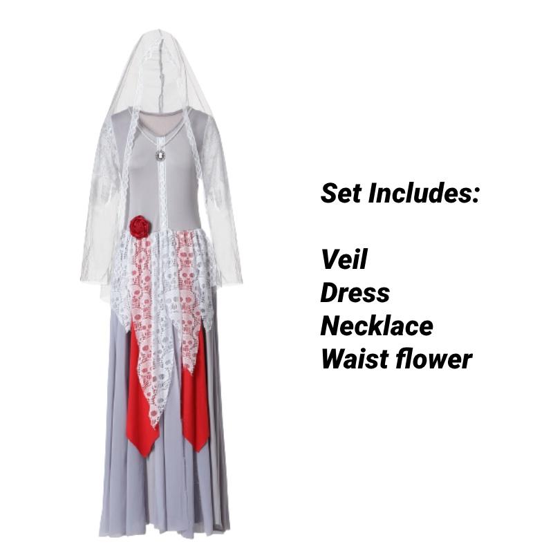 Vampire Halloween Cosplay Costume Set White Ghost Bride Groom Dressup Party