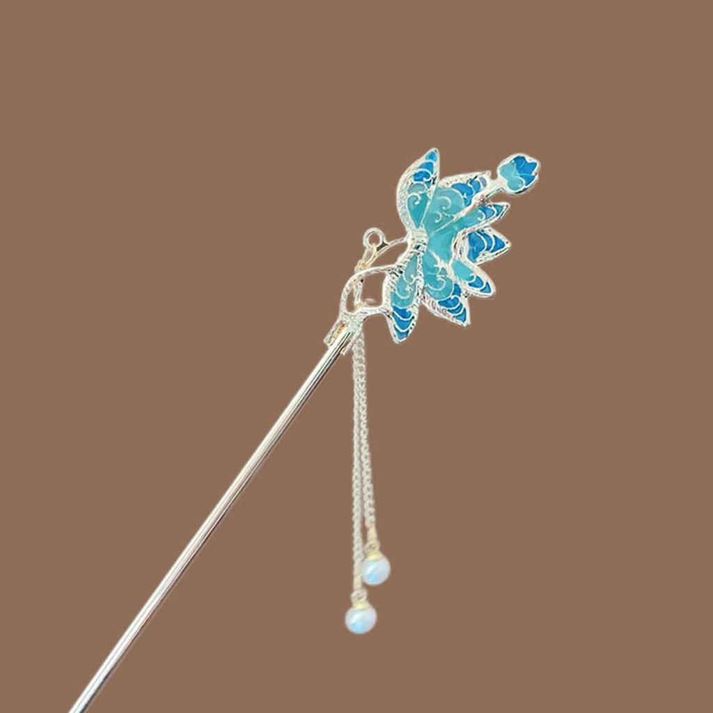 Chinese Style Lotus Hair Sticks Chinese Style Alloy Lotus Simple Hairpin Suitable for Girls Hair Accessories
