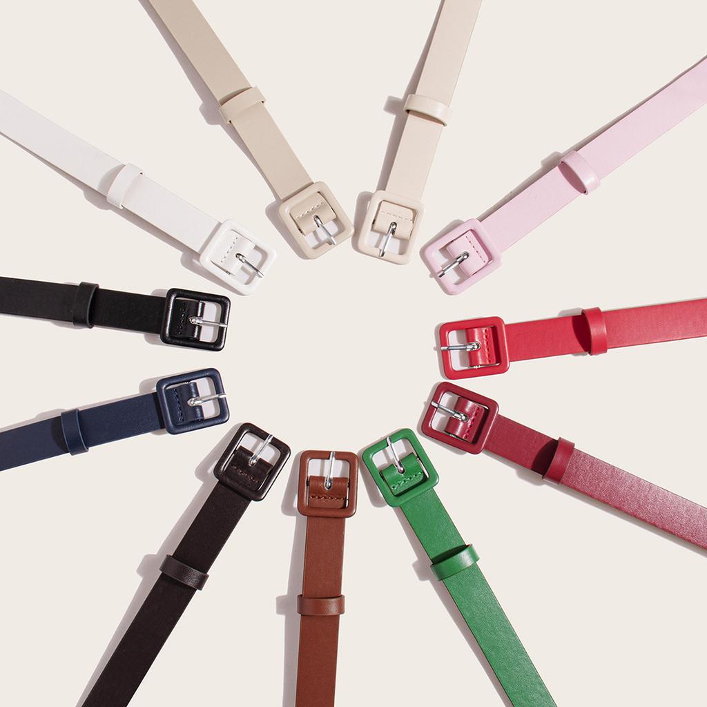 New Women's Simple and All-match Skirt Imitation Leather PU Clothing Belt Pin Clothing Clothing Square Clothing Belt