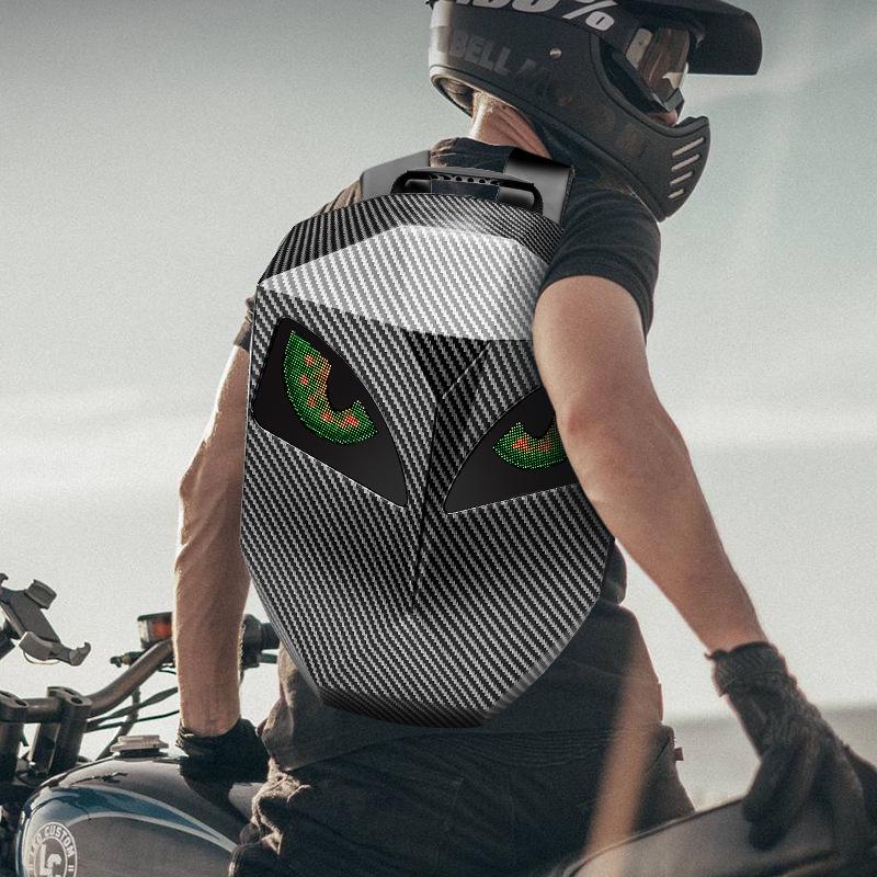18-Zoll Smart LED Iron Man Motorradrucksack - Coole Nylon Helmtasche