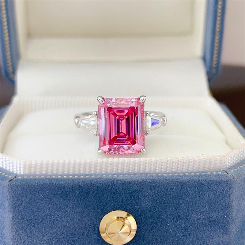 Women's Fashionable 5 Carat Fancy Cut Colored Moissanite Rings