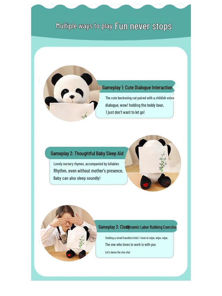Interactive Singing Peek-a-boo Panda: Educational Plush Toy with Remote Control