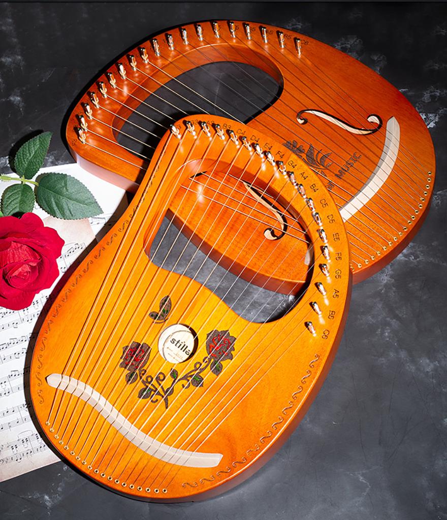 21 Saiten Lyra Harfe 19 16 Saiten Mahagoni Fichtenholz Tragbare Harfe Klavier Musikinstrument Mit Ersatzsaiten