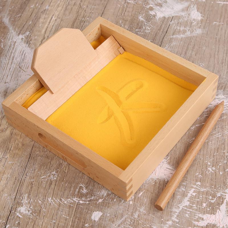 Wooden Learning Sandbox For Kids Educational Play And Artistic Creativity