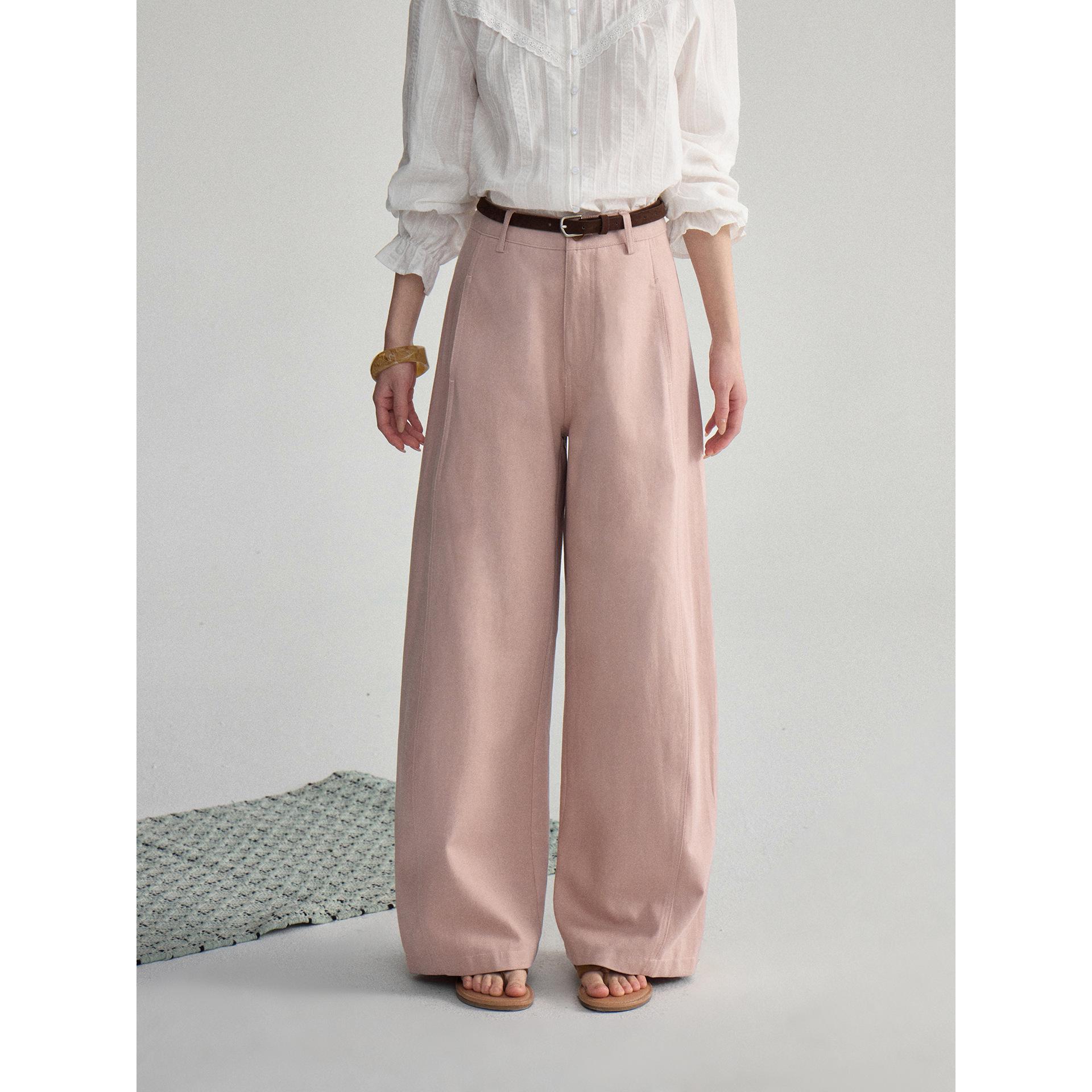 

Early Morning Curved-Leg Tencel Pants with Side Pockets - Floor-Length Casual Wear Small (85-105)