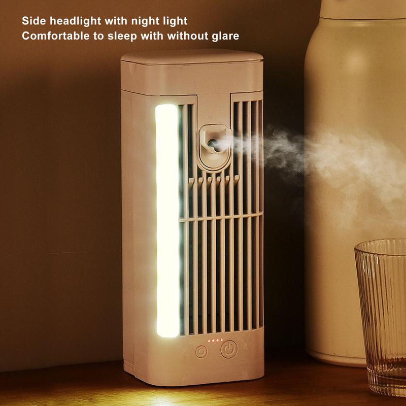 

Desktop Air Conditioner Fan, Desk Air Cooler Excellent Cooling Effect Night Light Air Conditioner Fan for Homes Dormitories 1200mAh No spray