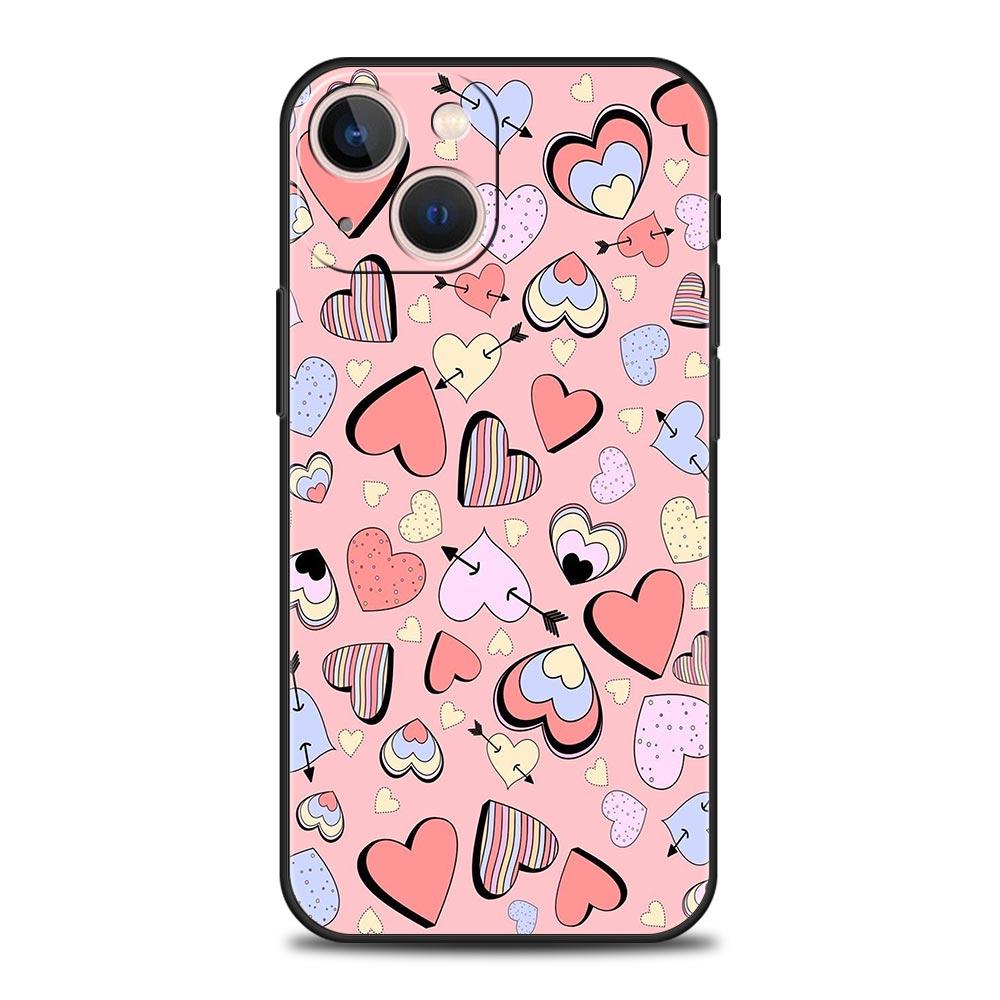 Gold Rosa Rose Glitter Herzen Für iPhone 11 12 13 15 14 Pro Max Telefon Fall X XR XS 7 8 plus SE 2020 Luxus Soft Cover Funda