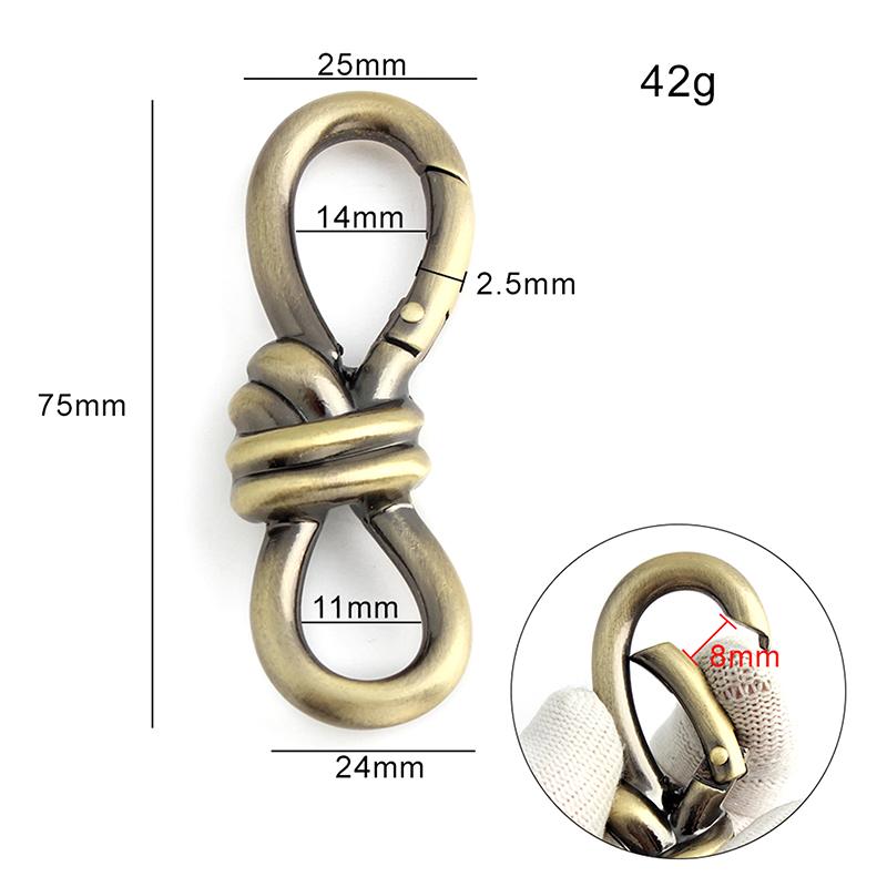 Women'S Tote Bag Metal Twist Knot Spring Ring Lobster Buckle Shoulder Bag Shoes Clothes Knot Decoration Keychain