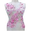 Apricot/Pink Sewed In Rhinestone Beaded Lace 3D Applique Crystal Trim Patch Wedding Dress/Performance Costume DIY Accessories