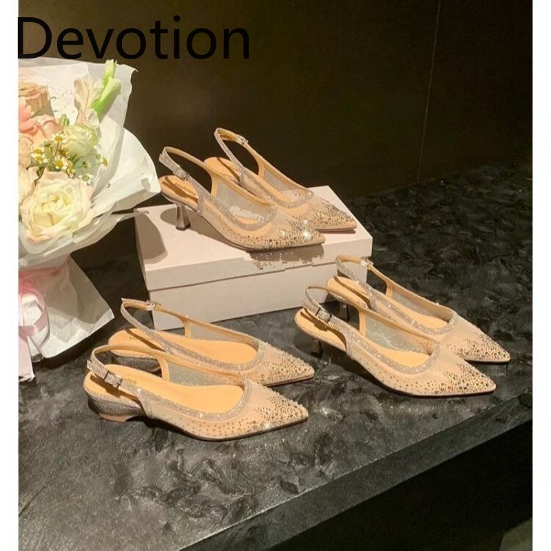 Leisure Slip-on Shoes with Thick Heels and High Heels - Women's Sandals Devotion