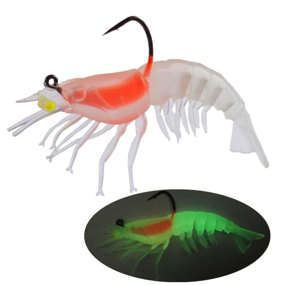 10.5cm12g Lifelike Artificial Shrimp Lure Soft Flat Claw/classic Luminescent Fishing Lure Biomimetic Luminous Design