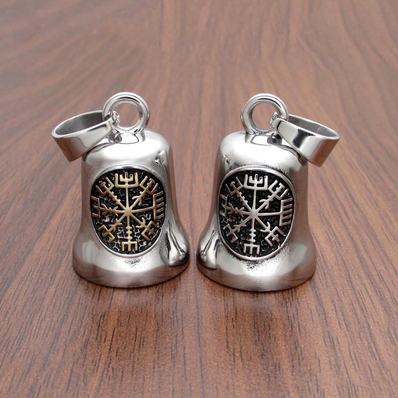 Guardian Biker Bell With Hanger Guardian Bell Viking Symbol Engraved Bicycle Bell Motorcycle Key Chain