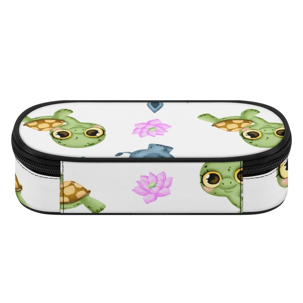 Pen Case High Capacity Strong Polyester Fabric Zipper Closure with Mesh Pocket Removable Divider and Pen Slots for Classroom Use