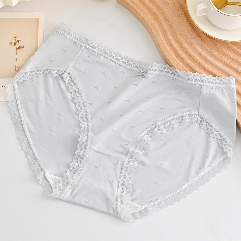 Beautiful and Cute Underwear Bow Comfortable Underwear Mid Waist Women's Cotton Underwear Elastic Breathable Underwear