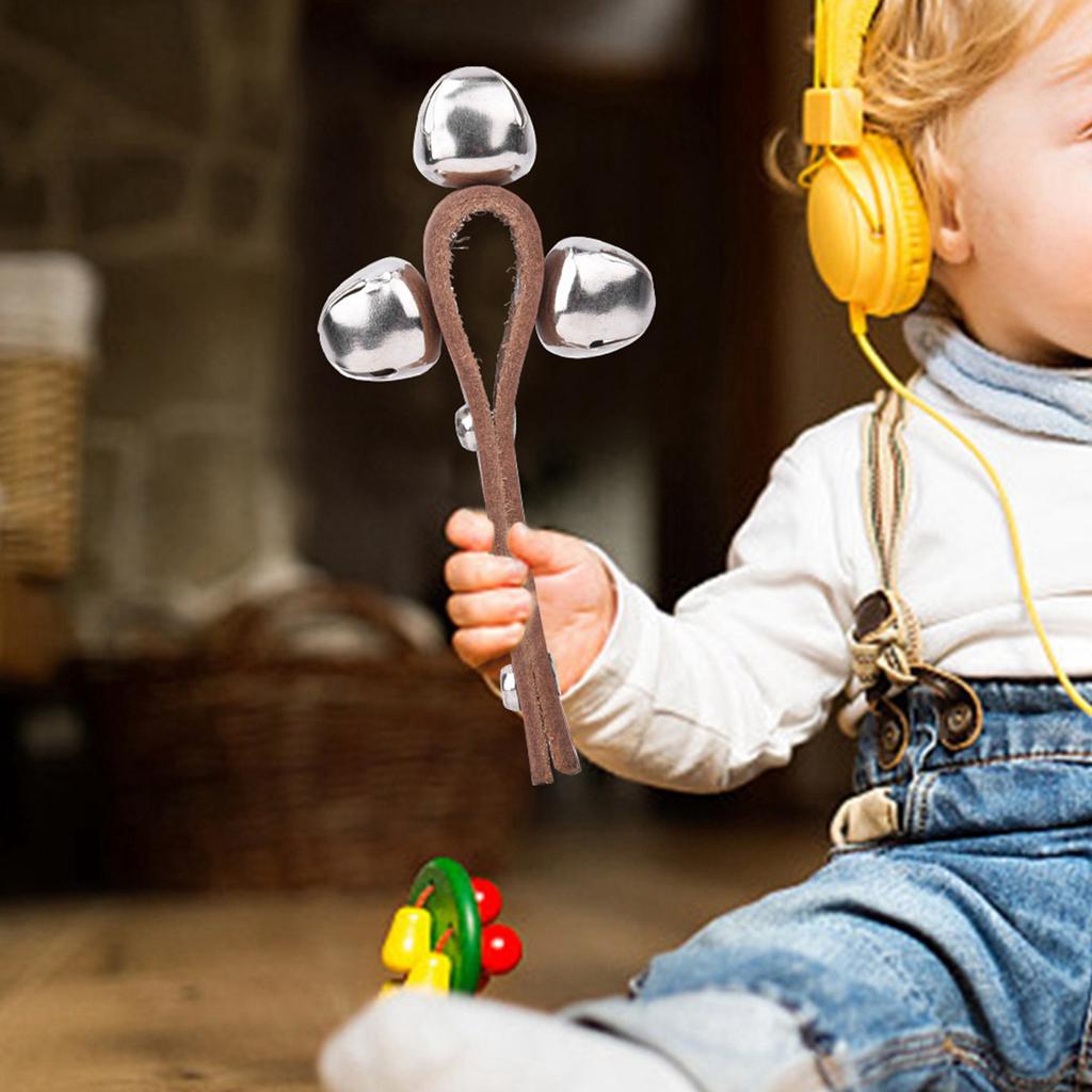 3 Bells Jingle Handbell Shaker Bell Ring Kids Musical Educational Toys Percussion Instruments
