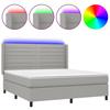 VidaXL Slat Bed Base with Mattress and LED, Upholstered Bed, Double Bed, Adult Bed for Interior Bedroom, 3138405