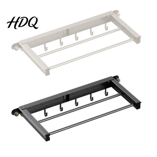 Pressure-resistant Clothes Rack Wall Hanger Foldable Drying Reinforced Material Mounted Laundry Clothing Double Pole