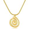 Bohemian Beach Spiral Pendant Necklace With Titanium Steel For Daily Wear