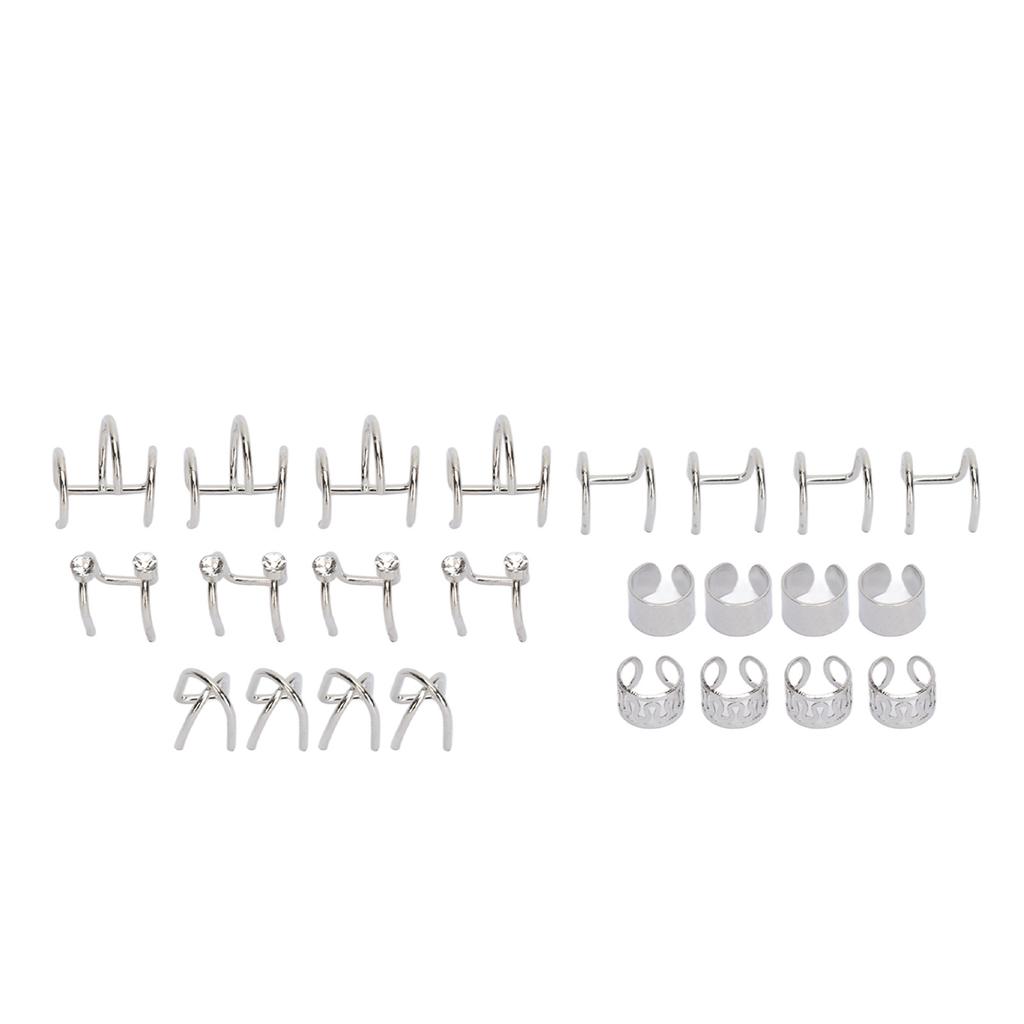 24Pcs Viking Bart Perlen Rohr Clamp Kit Männer Antike Nordischen Vikings Runen Perle DIY Dekoration Silber