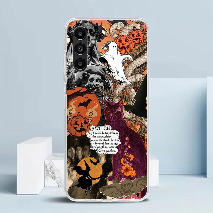 Halloween Herbst Kunst Hexe Katze Handyhülle Für Samsung Galaxy A17 A37 A57 A16 A15 A14 A13 A56 A55 A54 A53 A36 A35 A34 A33 A26 A25 A