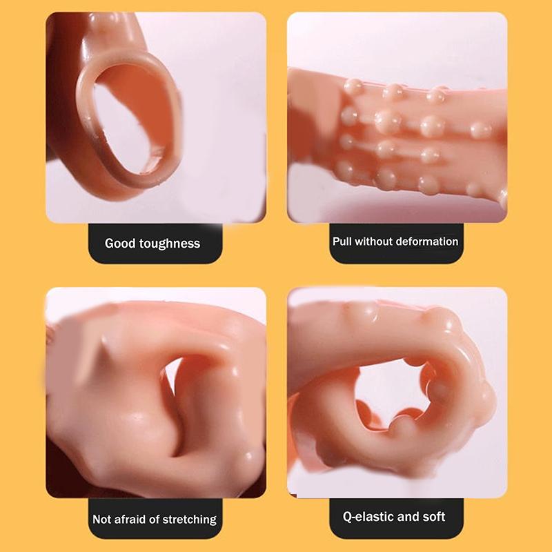 Adult Penis Ring Extension Sleeve Reusable Male Cock Rings for Ejaculation Delay Male Sex Toys No Vibrator Required