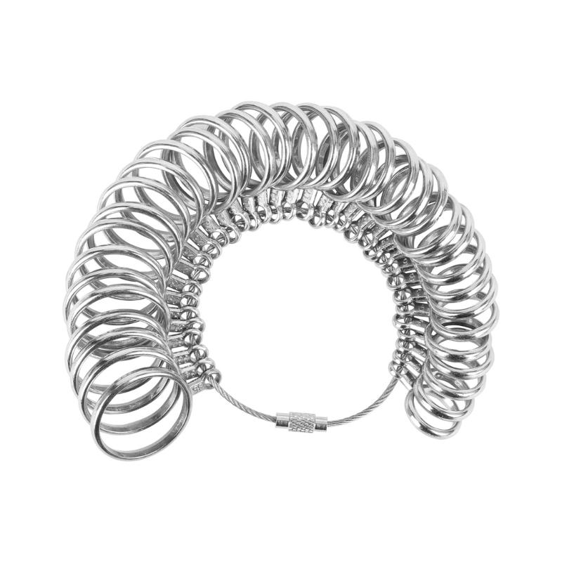 Ringgrößenmesser Messwerkzeug Set mit Ringstock Größe 1-35 Metall Ringgrößen-Kit & Ringgrößenversteller für lockere Ringe
