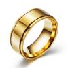 Men's 8MM Smooth Stainless Steel Two-Groove Couple Rings with Custom Laser Logo