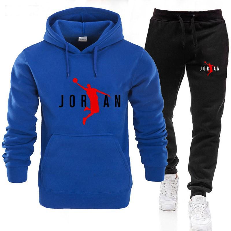 Men's 2025 Autumn/Winter Hooded Sweatshirt & Pants Set: Trendy Casual Sportswear 